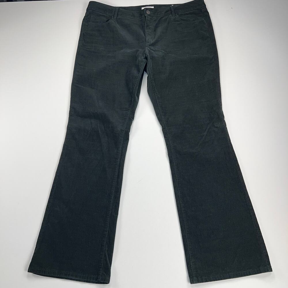 Made and Loved LOFT Chargoal Gray/Black Corduroy Curvy Boot Cut Jeans Size 18